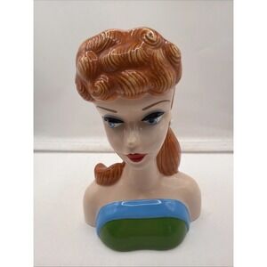 Barbie Lady Head Vase 6-1/2" BARBIE by ENESCO Very Good Condition